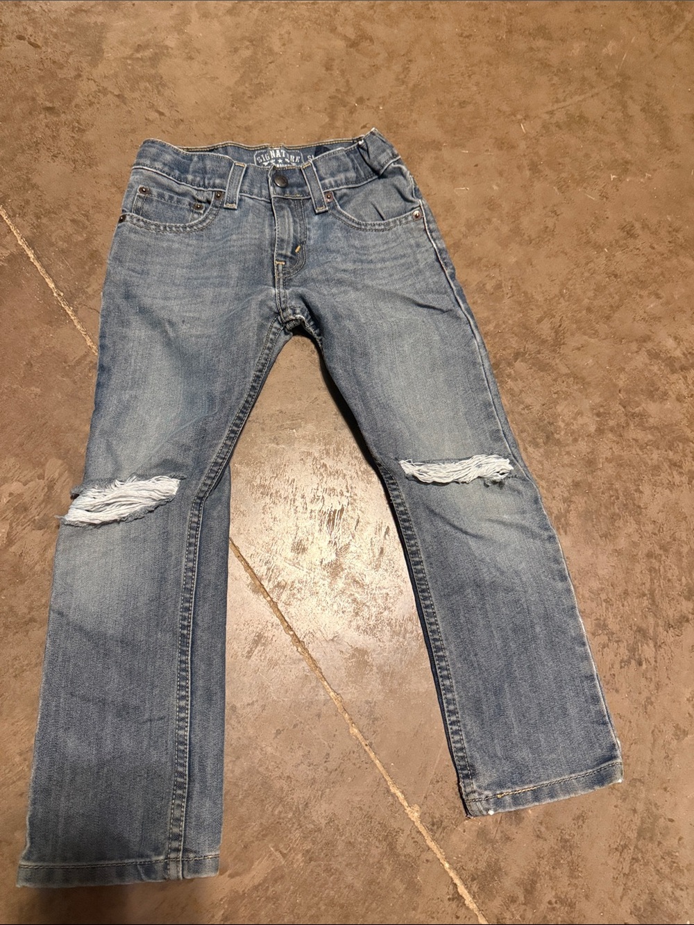 Levi's Men's Straight Jeans in Light Blue Distressed